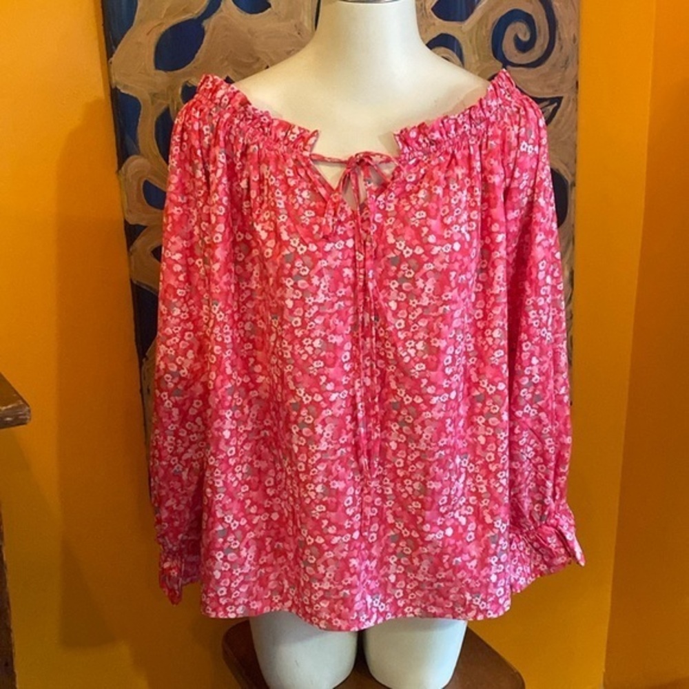 NWT Pink Peasant Blouse